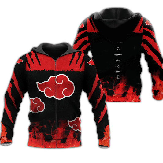 Akatsuki Cosplay Naruto Anime Manga For Men And Women 3d Hoodie Zip Hoodie Moonbestprint