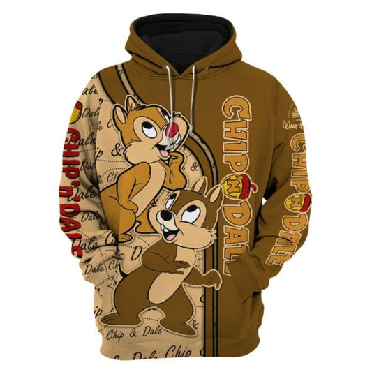 Chip 'n' Dale Disney Fan Gift, Grumpy Dwarf Stylist Unisex Cartoon Graphic Outfits Gift Aop Hoodie, Zip Hoodie 1599 Moonbestprint