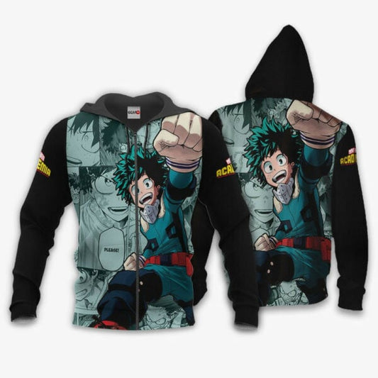 Izuku Midoriya Anime My Hero Academia Manga 1k998 Stylist Unisex Cartoon Graphic Outfits Aop 3d Hoodie Zip Hoodie 345 Moonbestprint