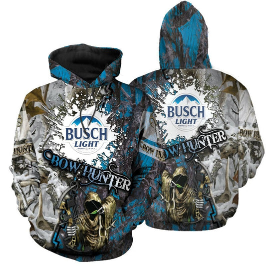 Camo Busch Light Beer Full Printed 3d Hoodie Zipper Hoodie Moonbestprint