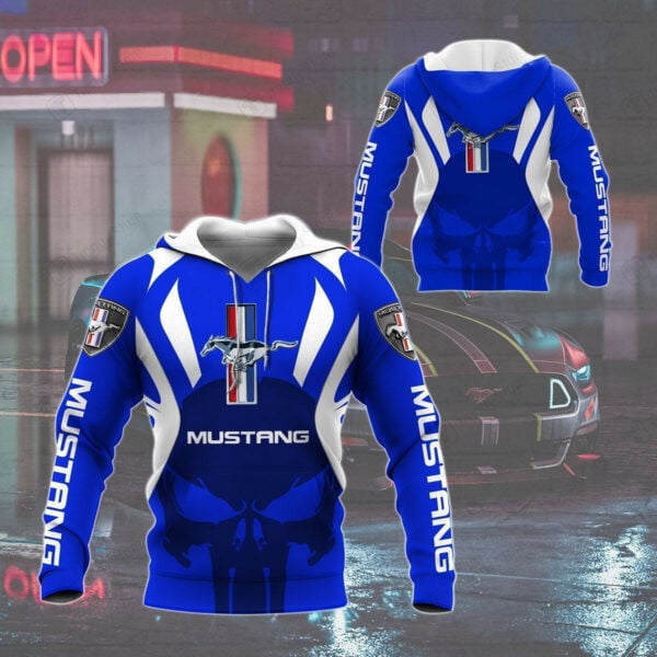 Punisher Ford Mustang Luxury Car 8k193 Fan Gift 3d Zip Hoodie Hoodie Ii0 2504 Moonbestprint