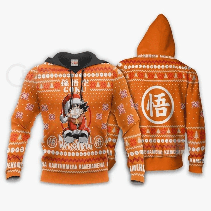 Goku Kid Ugly Christmas Dragon Ball Anime Manga For Men And Women 3d Hoodie Zip Hoodie Moonbestprint