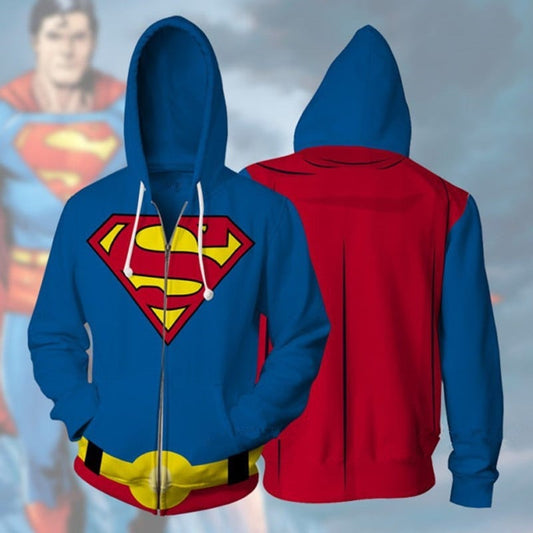 Superhero Superman 3d Anime Print Zip Hoodie Moonbestprint