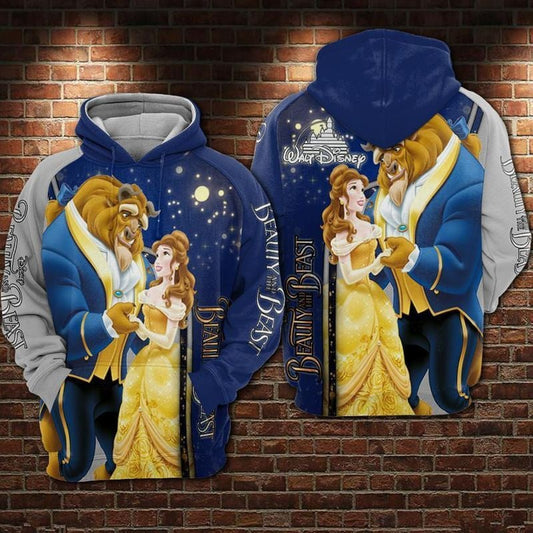 Disney Beauty And The Beast Ii 3d Hoodie Zip Hoodie Moonbestprint