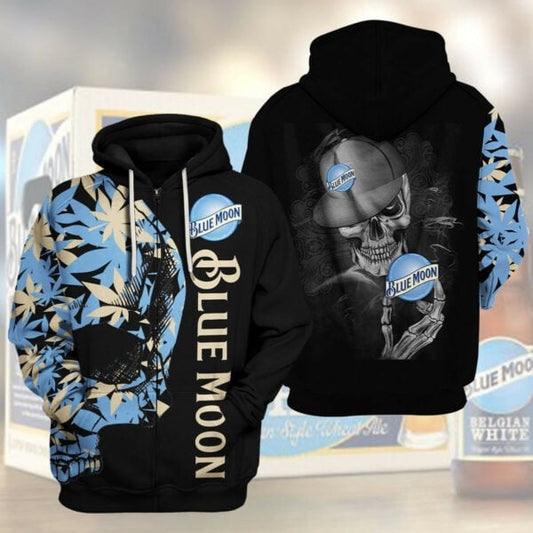 Blue Moon Beer Hoodie, Skull Weed Flag Trending Hoodie 552 86 Moonbestprint