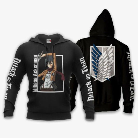 Mikasa Ackerman Attack On Titan Anime 3k186 Fan Gift Stylist Unisex Cartoon 3d Hoodie Zip Hoodie 2886 Moonbestprint