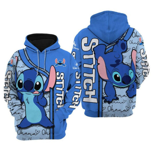 Dancing Stitch Fan Gift, Dancing Stitch Gift, Stylist Unisex Cartoon Graphic Outfits Aop Hoodie, Zip Hoodie 962 Moonbestprint