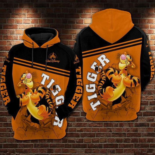 Tigger Cartoon Winnie The Pooh Over Print 3d Hoodie Zip Hoodie 1254 Moonbestprint