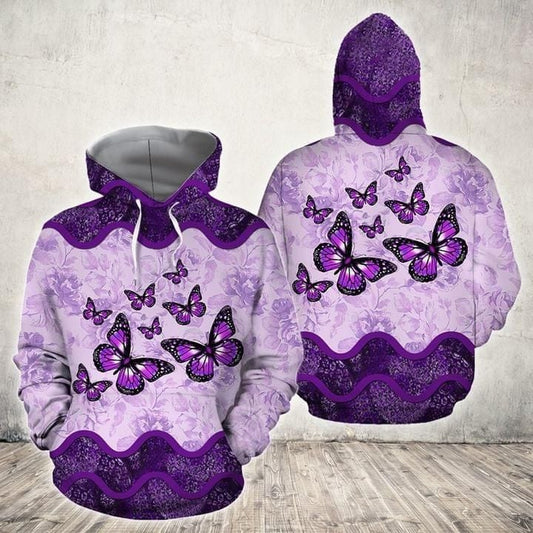 Butterfly Purple Full Printing Hoodie 3d Hoodie Moonbestprint