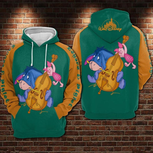 Eeyore And Piglet Winnie The Pooh Over Print 3d Hoodie Zip Hoodie Moonbestprint