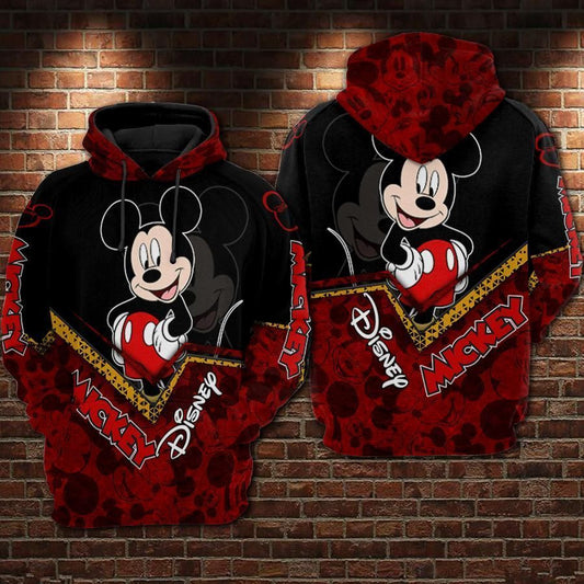 Mickey Mouse Movies Disney Red Over Print 3d Hoodie Zip Hoodie 273 Moonbestprint