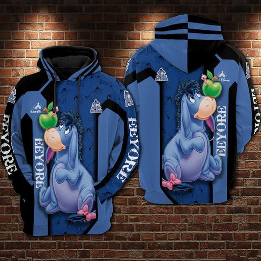 Eeyore And Green Apple Cartoon Winnie The Pooh Movies The Disney Over Print 3d Hoodie Zip Hoodie 119 Moonbestprint
