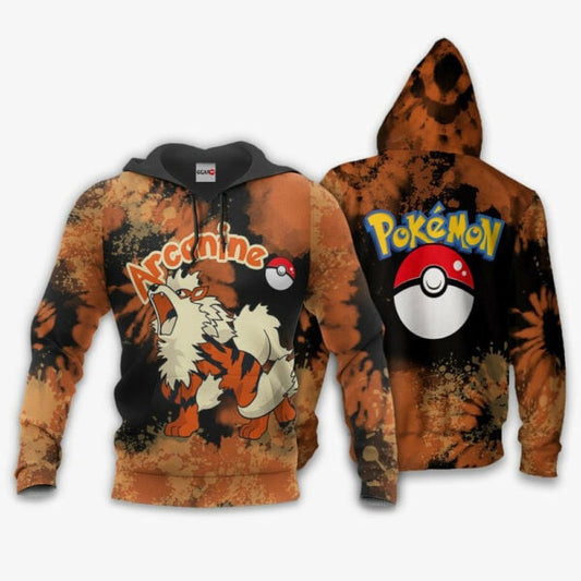 Arcanine Anime Pokemon Tie Dye Style 1k716 Fan Gift Stylist Unisex Cartoon Graphic Outfits Aop 3d Hoodie, Zip Hoodie 1000 Moonbestprint