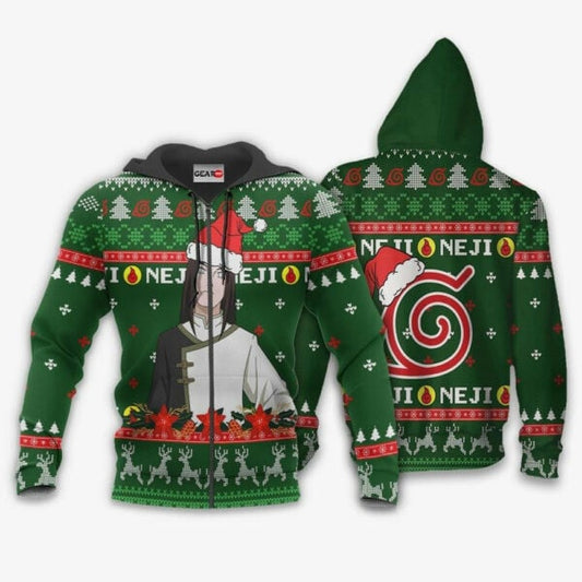 Neji Hyuga Christmas Naruto Anime 1k442 Fan Gift Stylist Unisex Cartoon Graphic Outfits Aop 3d Hoodie, Zip Hoodie 2855 Moonbestprint