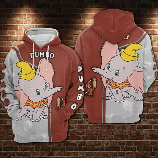 Dumbo Over Print 3d Hoodie Zip Hoodie Moonbestprint