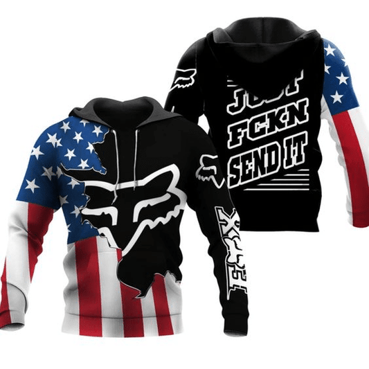 Fox Racing X American Flag Fan Gift 3d Hoodie 1641 Moonbestprint