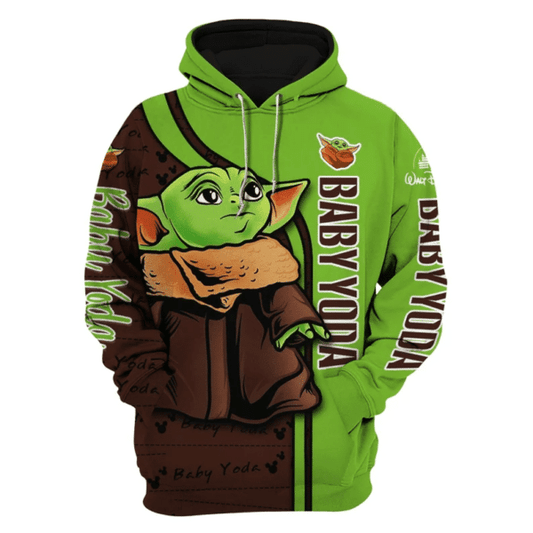Baby Yoda Disney Fan Gift, Stylist Unisex Cartoon Graphic Outfits Aop Hoodie, Zip Hoodie 1049 Moonbestprint