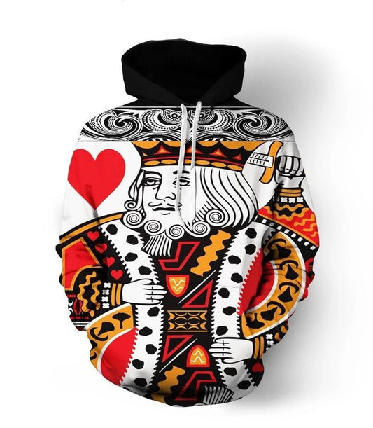 Poker King Of Hearts Over Print 3d Hoodie Zip Hoodie 2 Moonbestprint