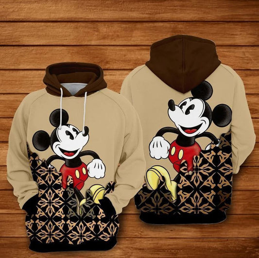 Mickey Walking Brown Disney Over Print 3d Hoodie Zip Hoodie 594 Moonbestprint