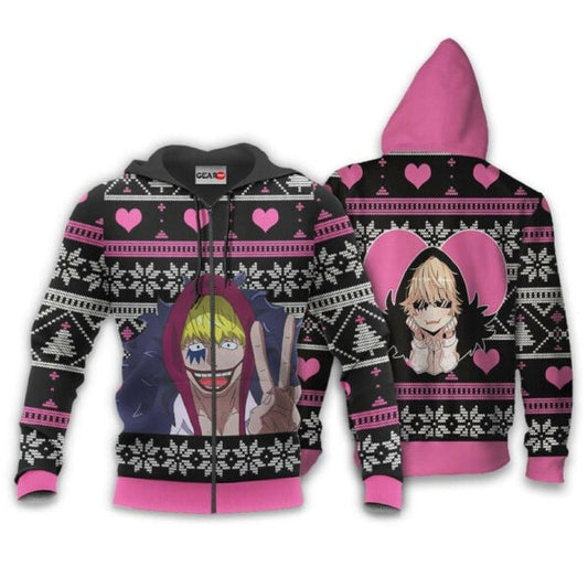 Donquixote Rosinante Ugly Christmas Sweater One Piece Anime 1k500 Fan Gift Stylist Unisex Cartoon Graphic Outfits Aop 3d Hoodie, Zip Hoodie 646 Moonbestprint