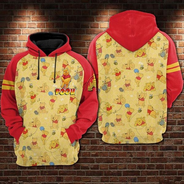 Winne The Pooh Pattern Disney Cartoon 2k625 Lover Gift , Winne The Pooh All Over Print 3d Hoodie 2307 Moonbestprint