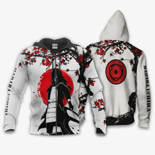 Uchiha Madara Japan Cherry Blossoms Naruto Anime 1k473 Fan Gift Stylist Unisex Cartoon Graphic Outfits Aop 3d Hoodie, Zip Hoodie 1819 Moonbestprint