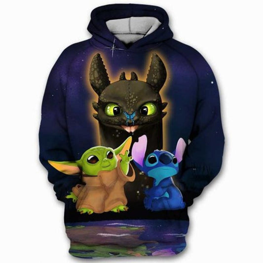 Yoda Stitch Tootless Baby Yoda Lilo And Stitch Star Wars 3d Hoodie G Moonbestprint