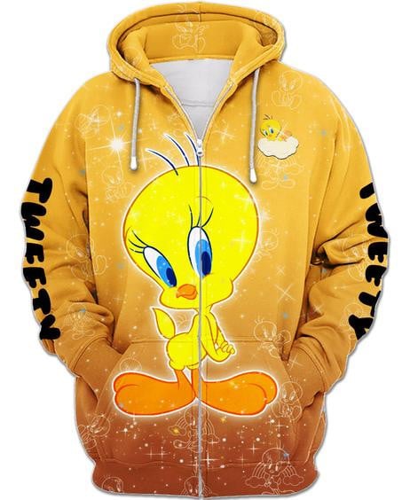 Adorable Tweety Zip-up Hoodie Moonbestprint