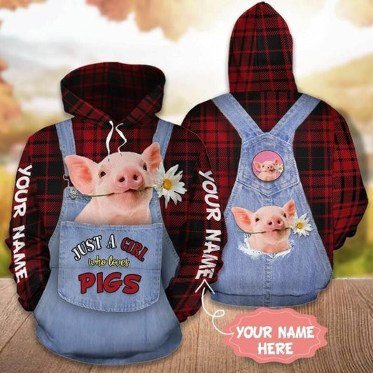 Just A Girl Who Loves Pigs Full Printing Hoodie 3d Hoodie Moonbestprint