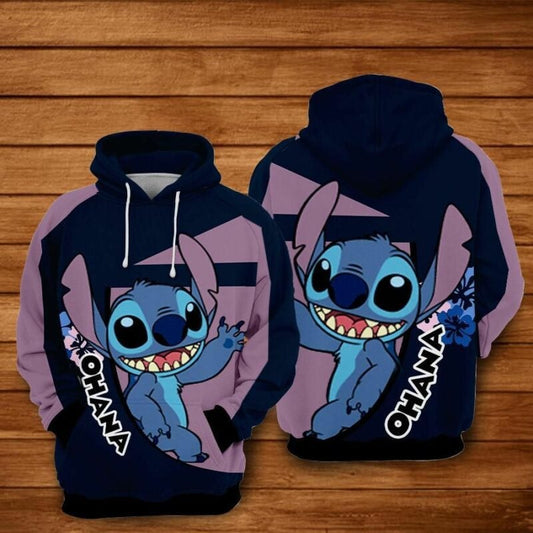 Stitch And Ohana Over Print 3d Hoodie Zip Hoodie Moonbestprint