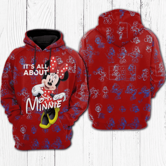 It's All About Minnie Mouse Comics Disney 499 Fan Gift Stylist Unisex Cartoon Graphic Outfits Aop Hoodie 480 Moonbestprint