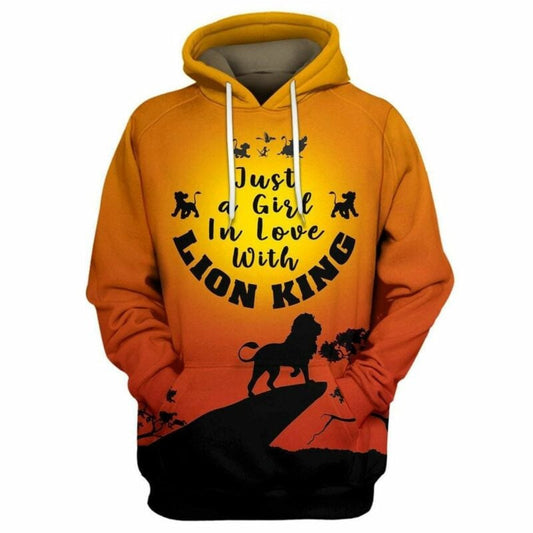 Disney Lion King Just A Girl Love With Lion King 3d Hoodie Zip Hoodie Moonbestprint