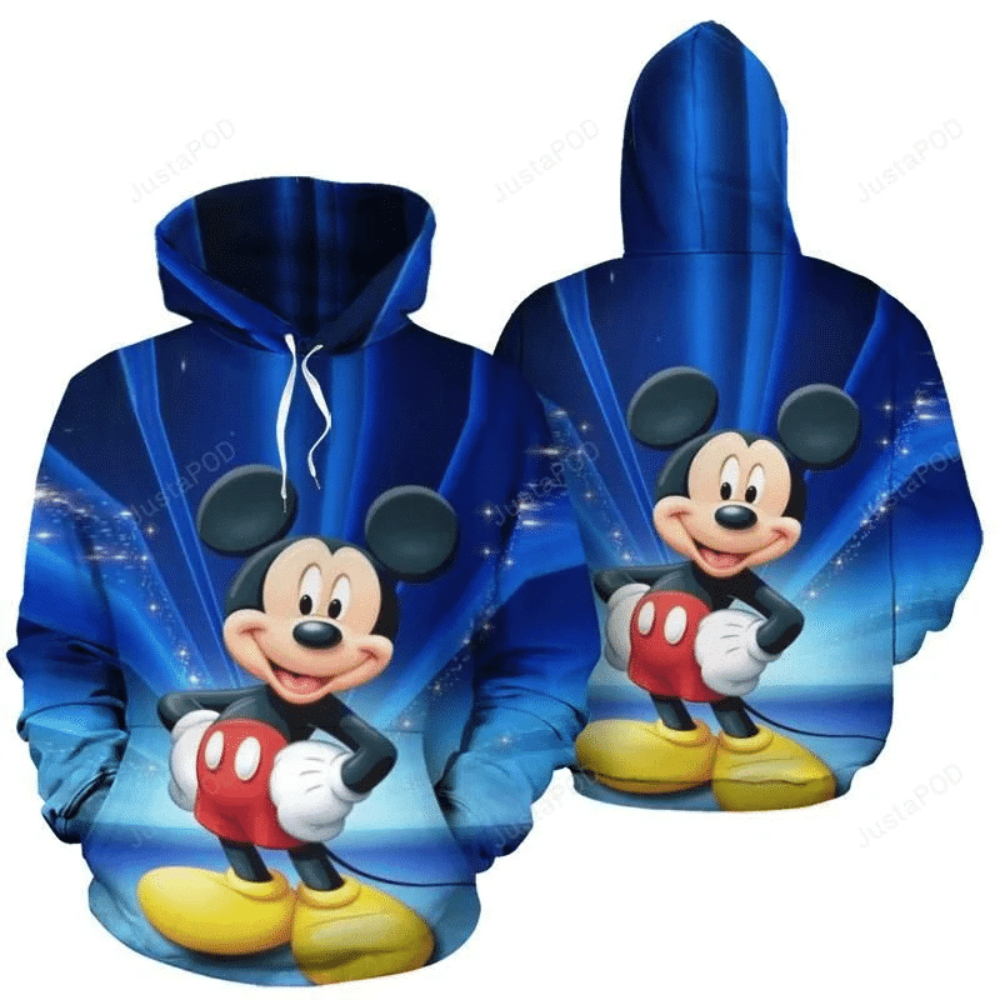 Mickey Blue 3d All Over Print Hoodie, Zip-up Hoodie Moonbestprint