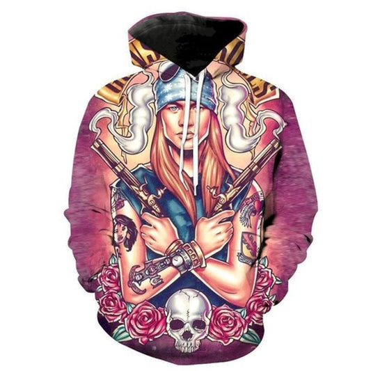 Skull Roses Guns Tattoo 3d Hoodie Moonbestprint