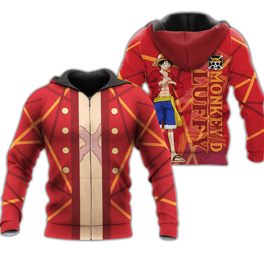 Luffy Zip One Piece Anime Manga For Men And Women 3d Hoodie Zip Hoodie Moonbestprint