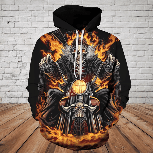 Skull Riding Skeleton 3d Hoodie Zip Hoodie Moonbestprint