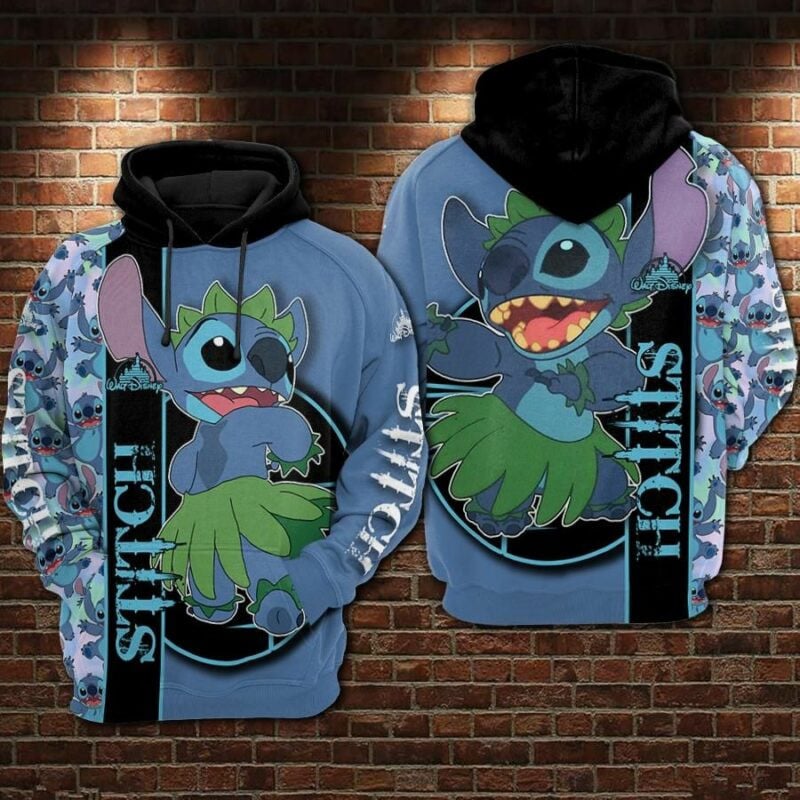 Stitch Hawaii Cartoon Lilo And Stitch Over Print 3d Hoodie Zip Hoodie Moonbestprint
