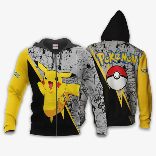 Pikachu Anime Pokemon Manga 1k798 Fan Gift Stylist Unisex Cartoon Graphic Outfits Aop 3d Hoodie Zip Hoodie 1796 Moonbestprint