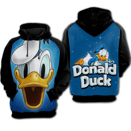 Donald Duck Face Mickey Mouse Disney Cartoon 503 Fan Gift Stylist Unisex Cartoon Graphic Outfits Aop Hoodie 1657 Moonbestprint