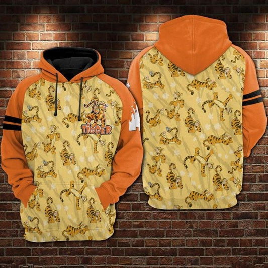 Tiger Winne The Pooh Pattern Disney Cartoon 2k626 Lover Gift , Winne The Pooh All Over Print 3d Hoodie 2871 Moonbestprint