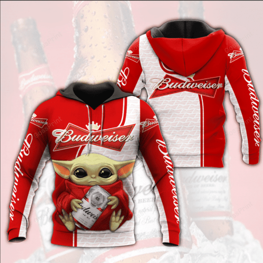 Baby Yoda Budweiser King Of Beers Aop Hoodie 97 Moonbestprint