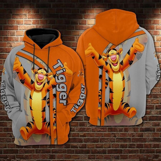Tigger Cartoon Winnie The Pooh Over Print 3d Hoodie Zip Hoodie 1269 Moonbestprint