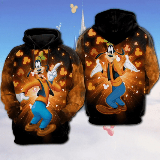 Goofy Dog Bling Mickey Mouse Disney Cartoon 505 Fan Gift Stylist Unisex Cartoon Graphic Outfits Aop Hoodie 1103 Moonbestprint