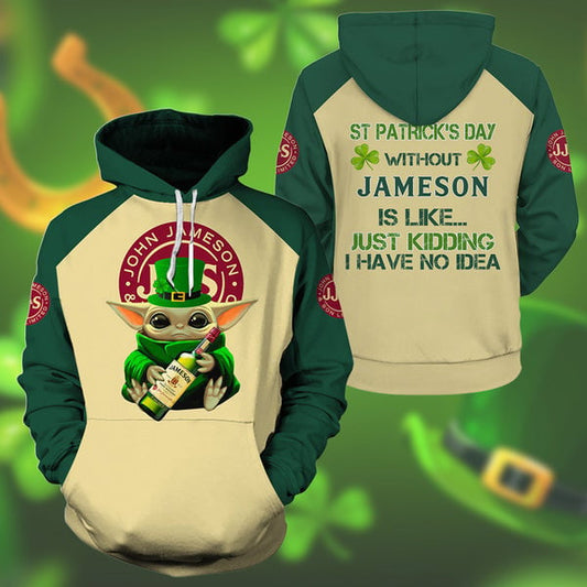 Yoda Jameson St Patrick Day Hoodie, Gift For Fan 3d All Over Print Shirt Hoodie 2239 Moonbestprint