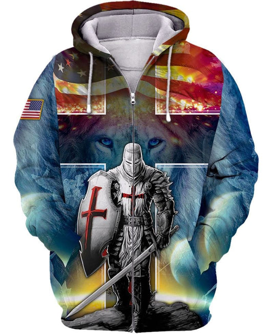 Knights Templar America 3d Hoodie Moonbestprint