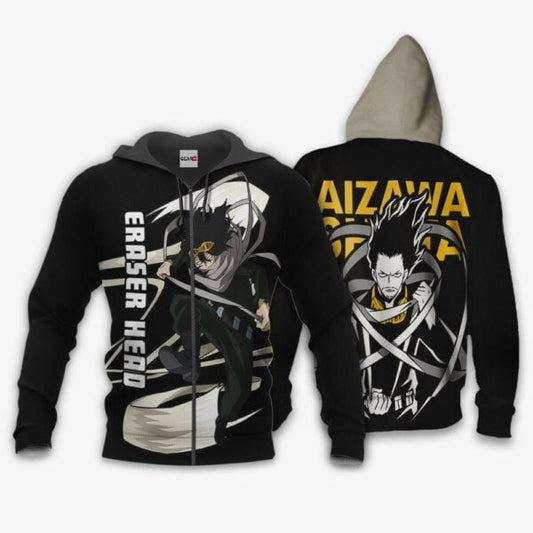 Shouta Aizawa Anime My Hero Academia Manga 2k33 Fan Gift Stylist Unisex Cartoon Graphic Outfits Aop 3d Hoodie Zip Hoodie 2502 Moonbestprint