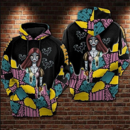 Nightmare Before Christmas Hoodie The Nightmare Sally And Bats Hoodie Zip Hoodie Moonbestprint