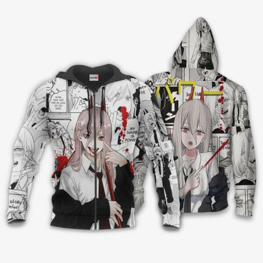 Power Blood Devil Manga Style Chainsaw Man Anime 3k50 Fan Gift Stylist Unisex Cartoon 3d Hoodie Zip Hoodie 2152 Moonbestprint