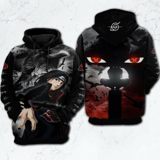 Uchiha Itachi Akatsuki Naruto Anime Fan Gift, Uchiha Itachi Akatsuki Naruto Anime Aop Hoodie, Zip Hoodie, Fleece Jacket 1839 Moonbestprint