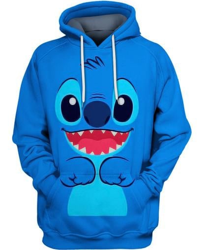 Blue Stitch 3d Hoodie Zipper Hoodie Moonbestprint
